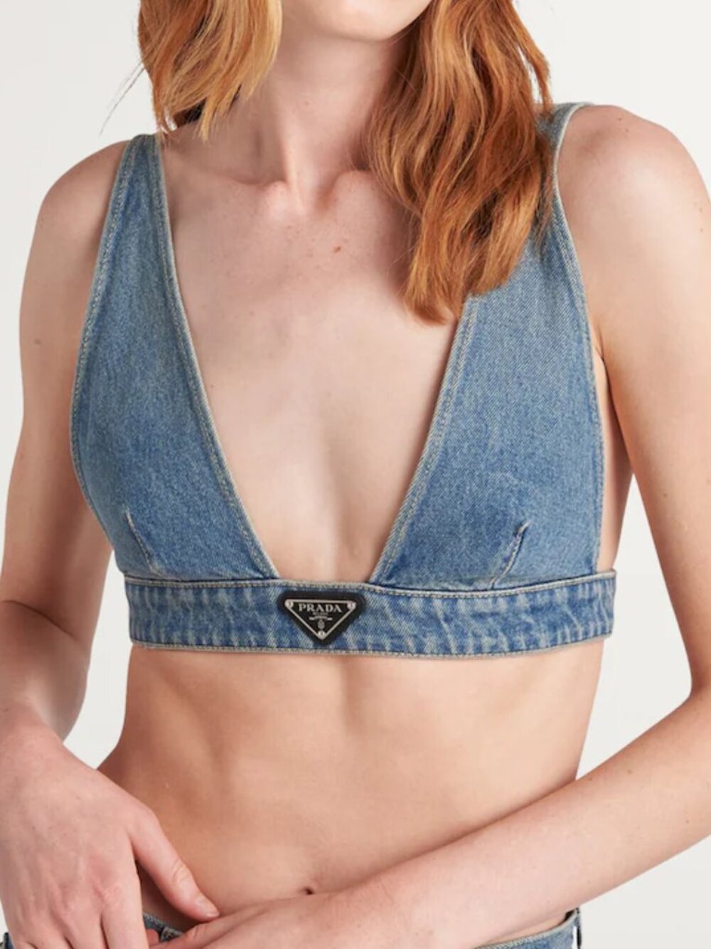 NWT Prada denim bralette crop top - stylish and versatile❤❤